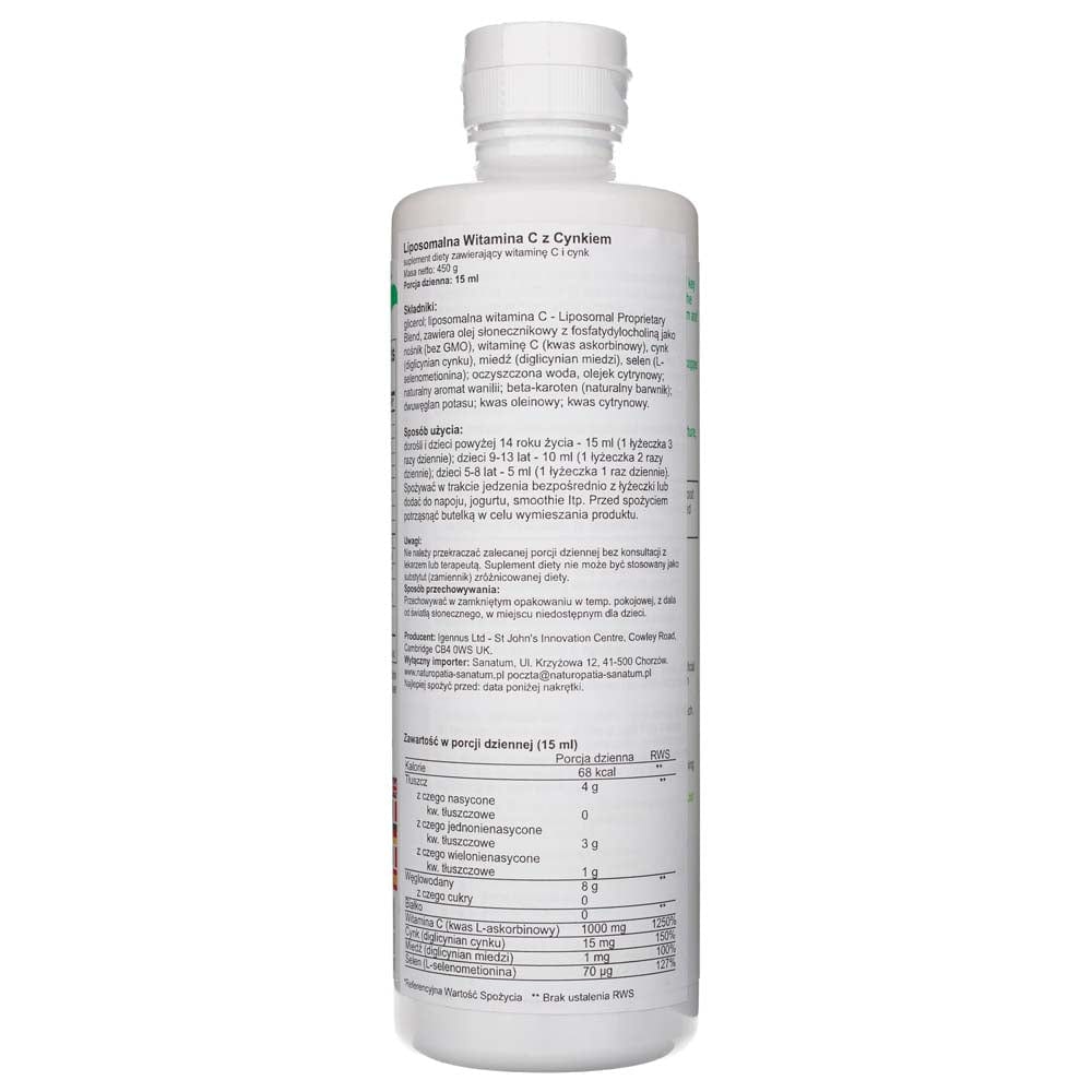 Igennus Liposomal Vitamin C & Zinc - 450 ml