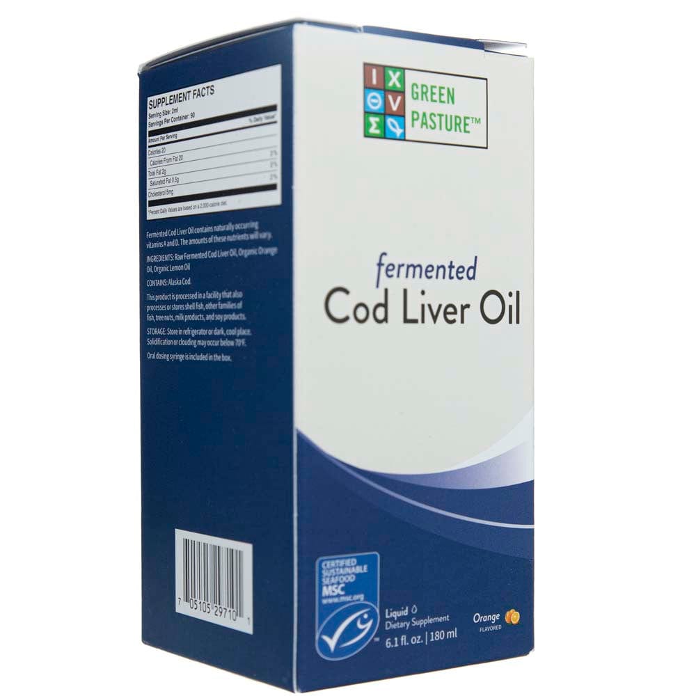 Green Pasture Fermented Cod Liver Oil, Orange - 180 ml