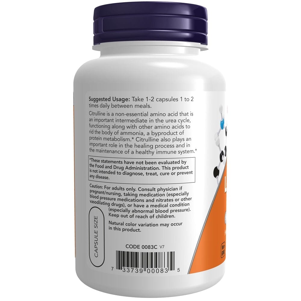 Now Foods L-Citrulline 750 mg - 90 Veg Capsules