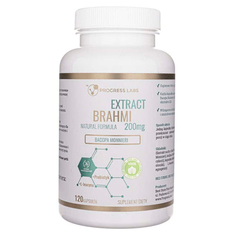 Progress Labs Brahmi Bacopa Monnieri 200 mg - 120 Capsules