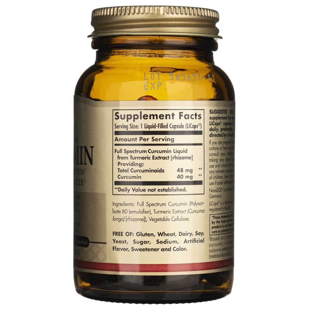 Solgar Full Spcetrum Curcumin Liquid Extract - 60 Softgels