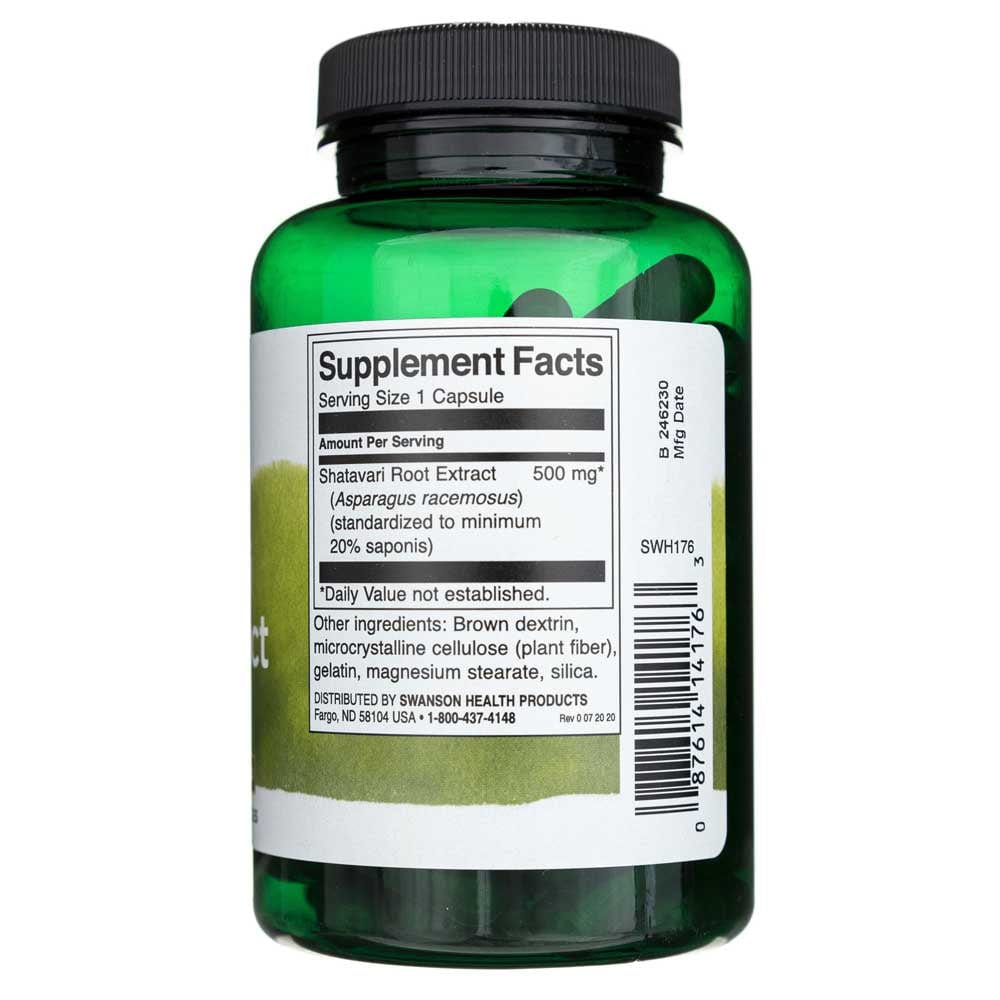 Swanson Shatavari Root Extract 500 mg - 120 Capsules